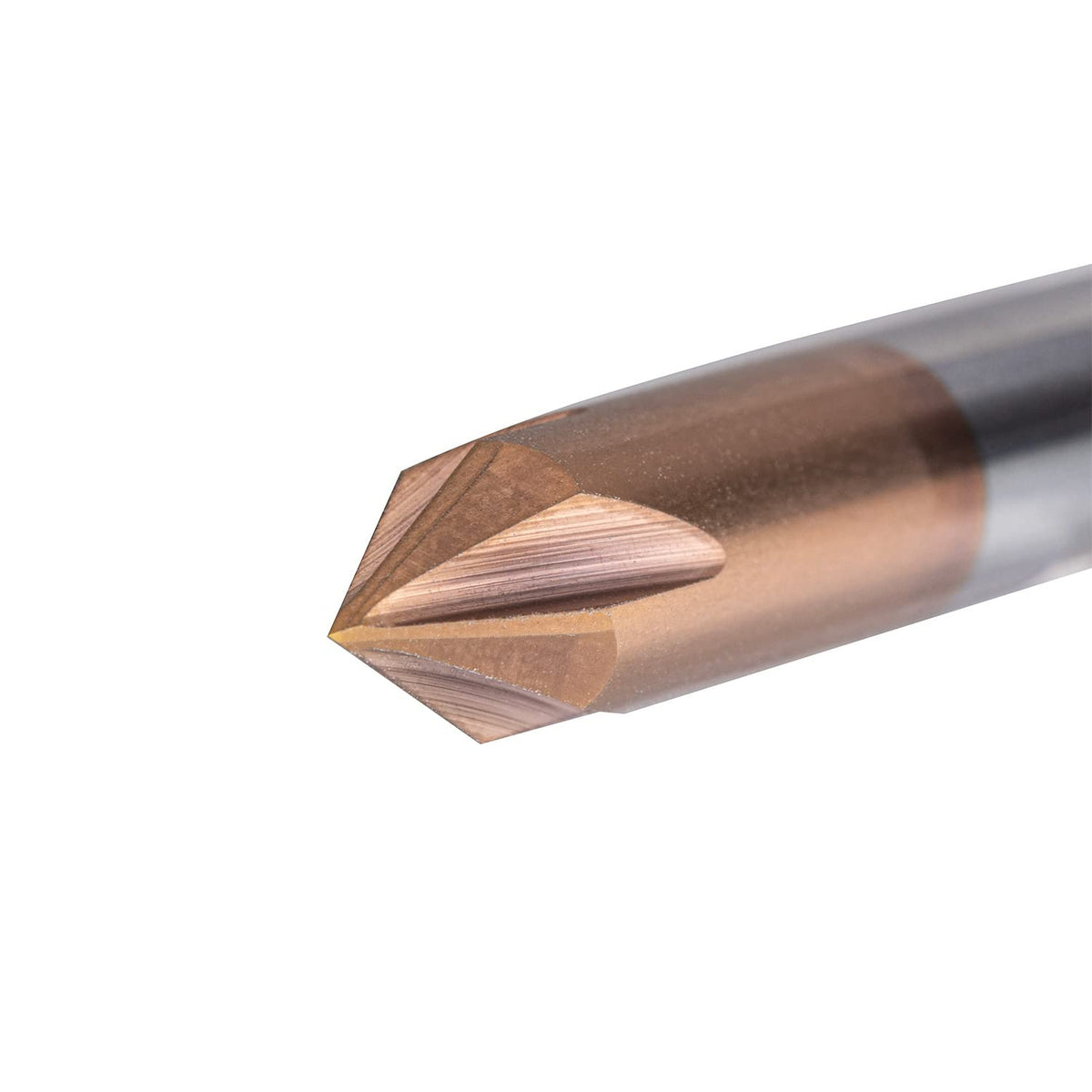 Carbide 3-Flute 90° V-Groove Chamfer End Mill, 6mm Shank