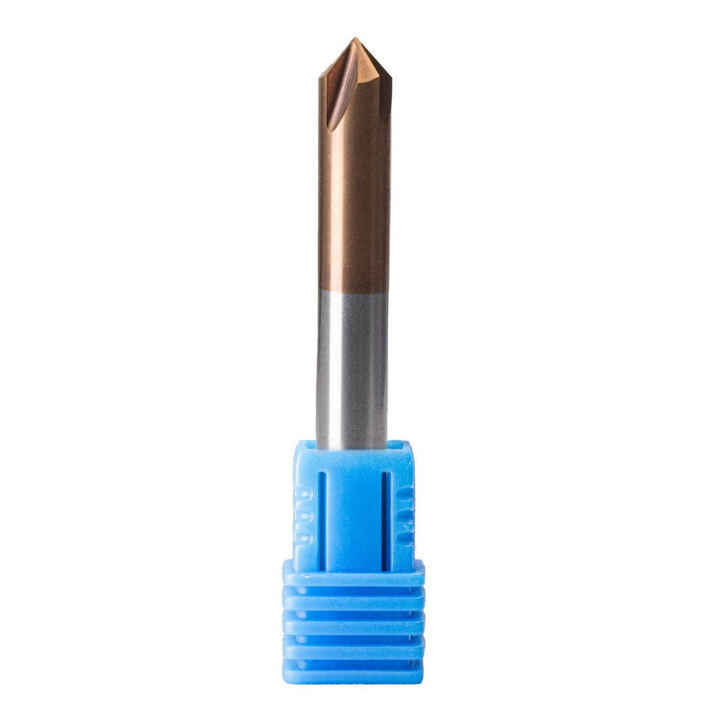 Carbide 3-Flute 90° V-Groove Chamfer End Mill, 6mm Shank