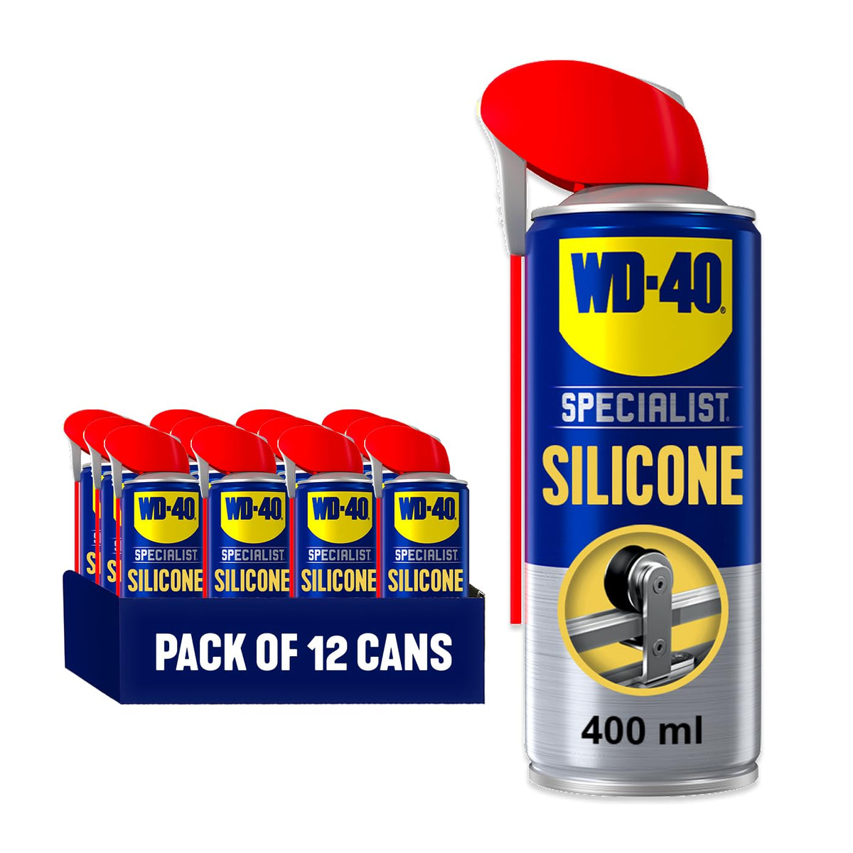 WD-40 Specialist Silicone Lubricant Spray, Smart Straw, 400ml - Twin Pack Jhears Aero