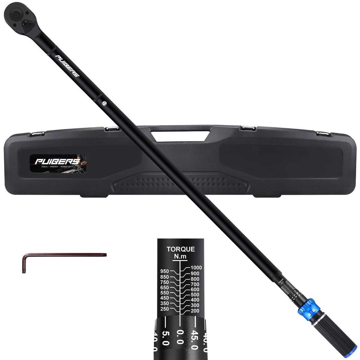 1/2" Torque Wrench Set, 20-230 Nm, 3 CR-MO Sockets