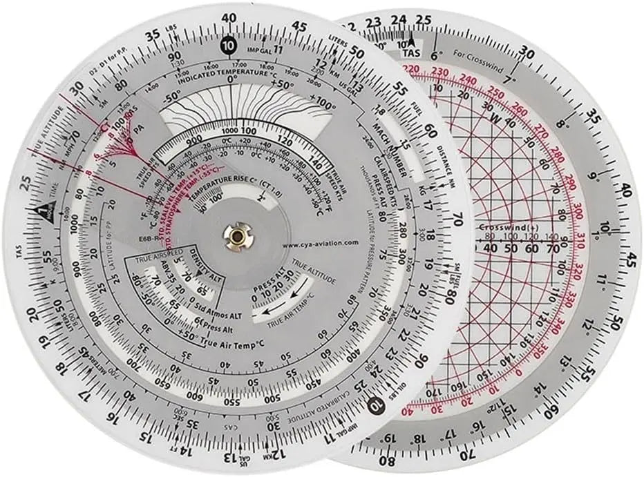 Aviation Plotter, Aviation Flight Computer Plotter Slide Ruler, Wind Calculator Jhears Aero