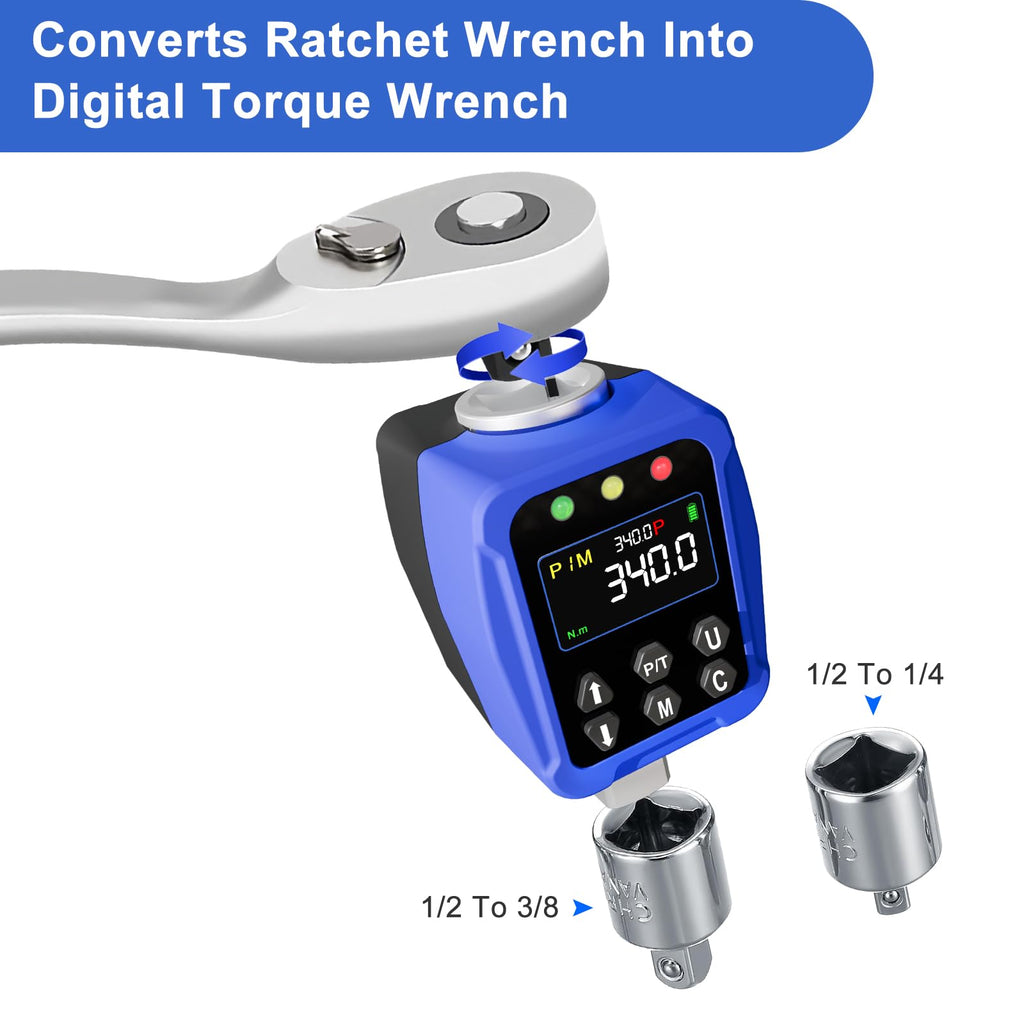 1/2" Torque Wrench Set, 20-230 Nm, 3 CR-MO Sockets