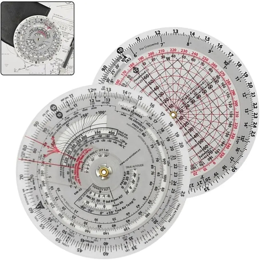 Aviation Plotter, Aviation Flight Computer Plotter Slide Ruler, Wind Calculator Jhears Aero