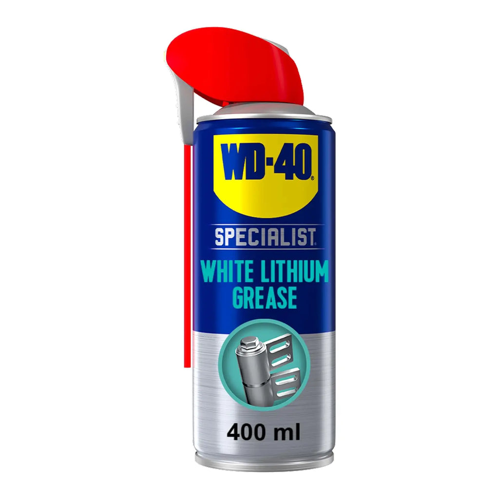WD-40 Specialist White Lithium Grease Spray, 400ml, Long Lasting Spray Grease for Metal to Metal, Bearings, Hinges and Gears, Corrosion and Rust Protection Jhears Aero