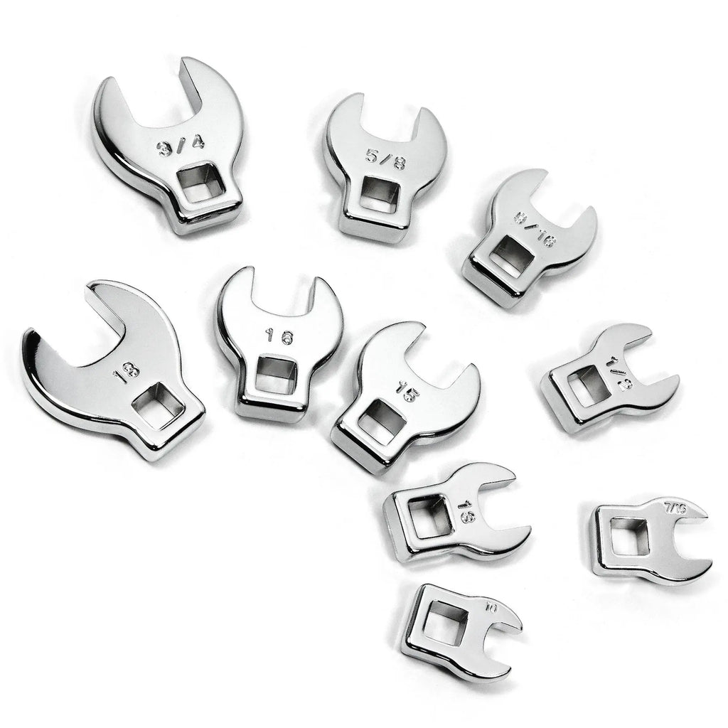 Powerbuilt 10 Piece 3/8 Inch Drive SAE and Metric Crowfoot Wrench Set