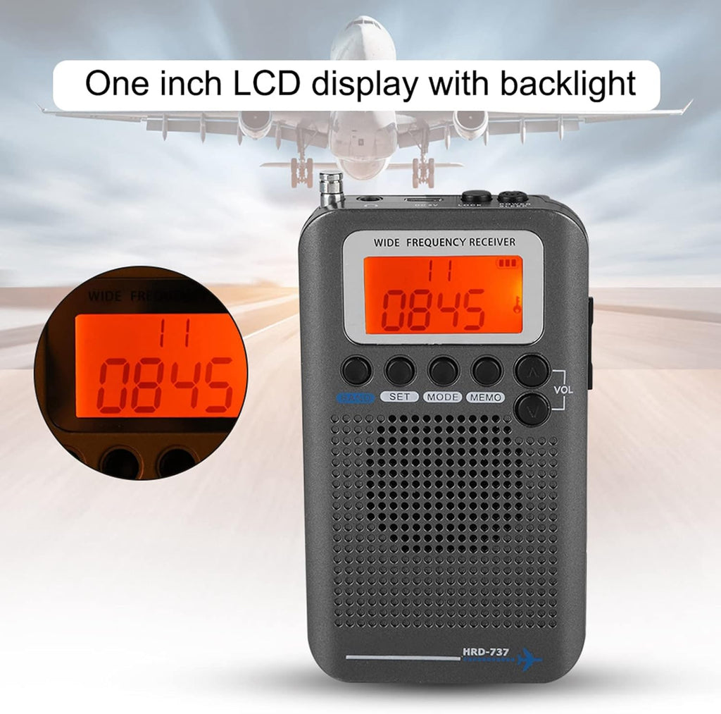 Portable Handheld VHF Band Radio Receiver with LCD Display FM/AM/CB/Air Access