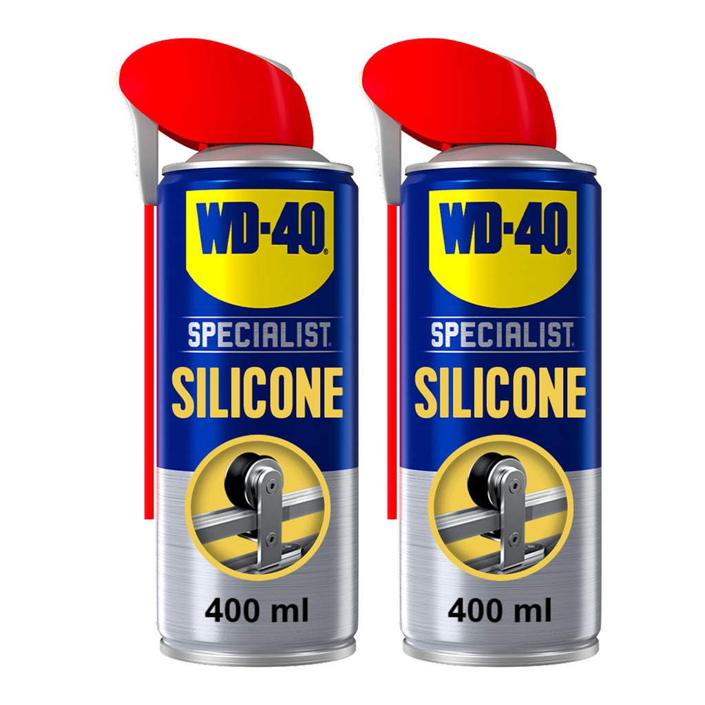 WD-40 Specialist Silicone Lubricant Spray, Smart Straw, 400ml - Twin Pack Jhears Aero