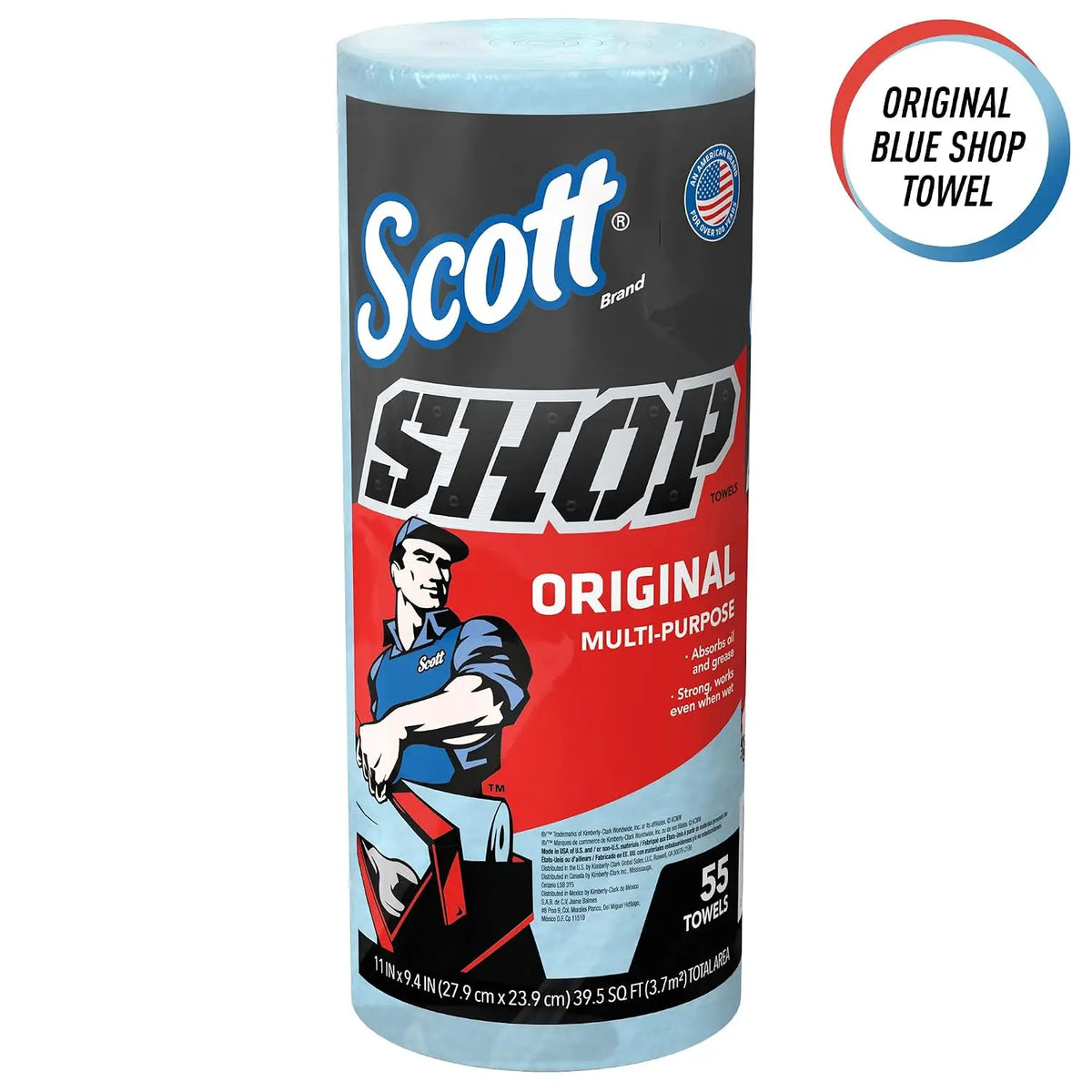 Scott Shop Towels Original 75147, Heavy Duty, Blue, 12 x 55 Sheets Jhears Aero