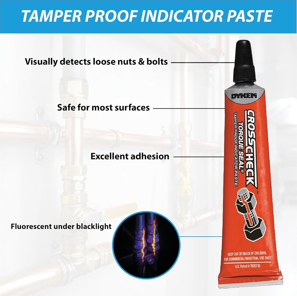 Dykem Cross Check , Tamper Proof Indicator Paste, Orange, 1oz, Tube