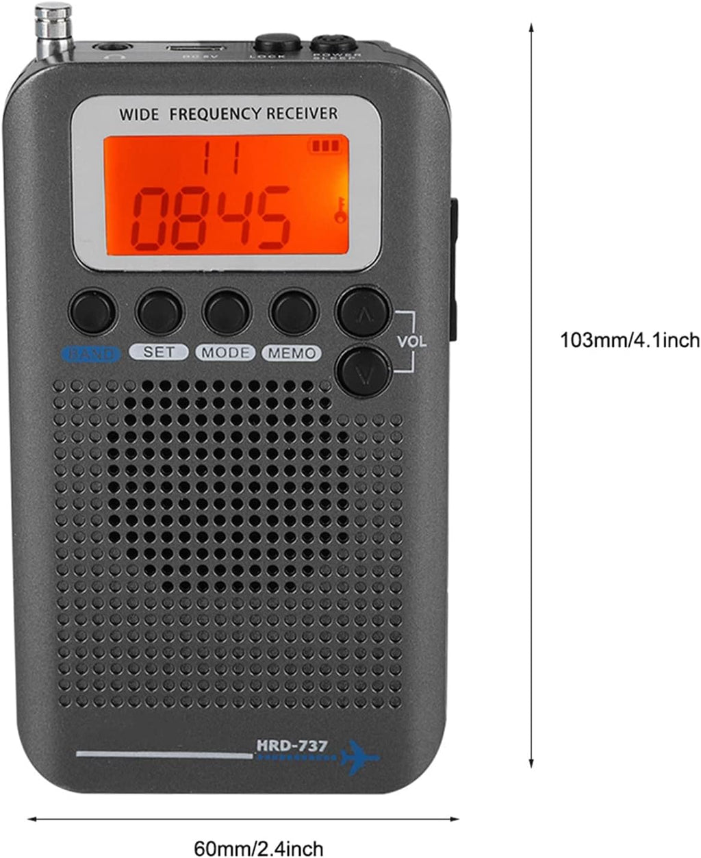 Portable Handheld VHF Band Radio Receiver with LCD Display FM/AM/CB/Air Access
