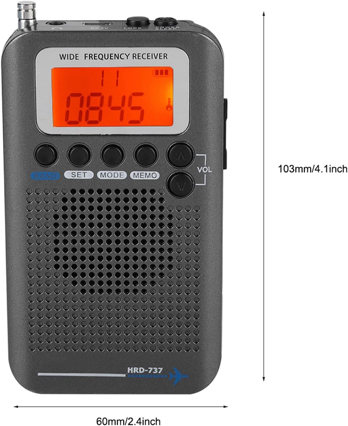 Portable Handheld VHF Band Radio Receiver with LCD Display FM/AM/CB/Air Access
