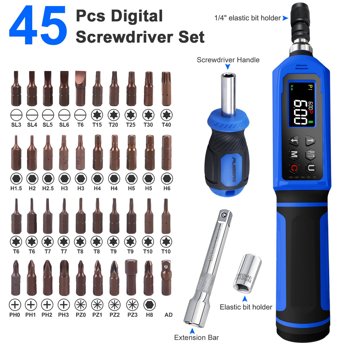 1/2" Torque Wrench Set, 20-230 Nm, 3 CR-MO Sockets