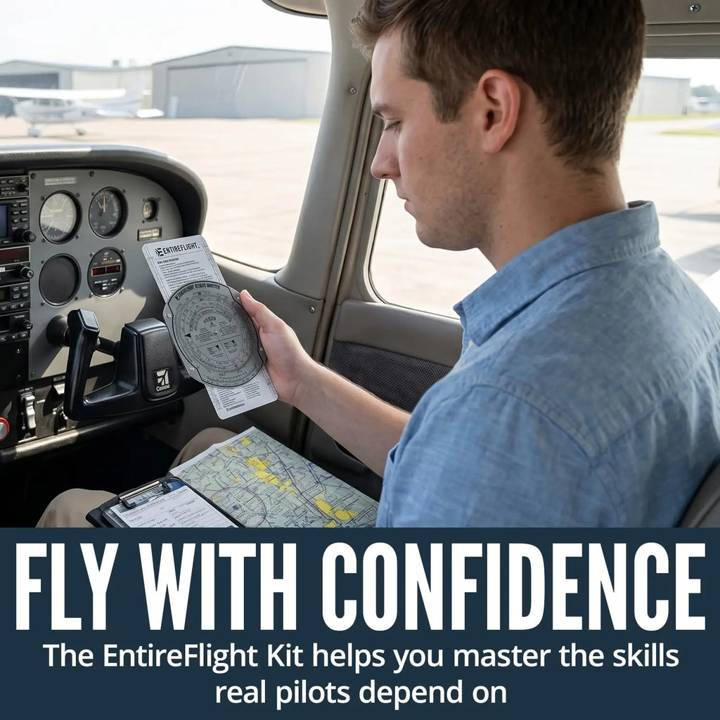 EntireFlight - E6B Flight Computer and Aviation Plotter - Essential Pilot Accessories and Aviation Tools for Your Flight Bag - Use with IFR VFR Sectional Charts - Premium Calculator Jhears Aero