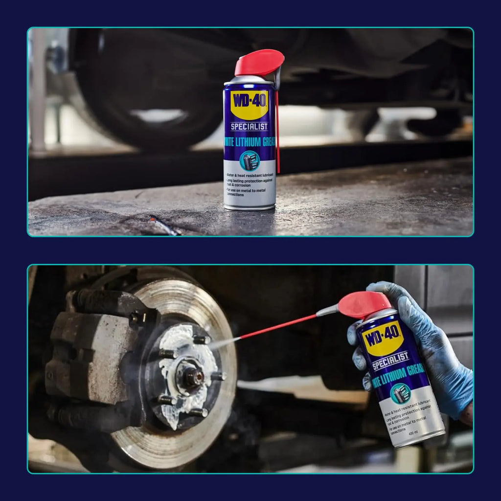 WD-40 Specialist White Lithium Grease Spray, 400ml, Long Lasting Spray Grease for Metal to Metal, Bearings, Hinges and Gears, Corrosion and Rust Protection Jhears Aero