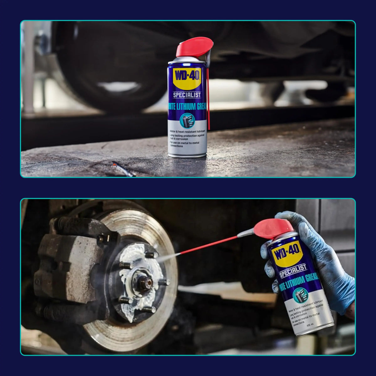 WD-40 Specialist White Lithium Grease Spray, 400ml, Long Lasting Spray Grease for Metal to Metal, Bearings, Hinges and Gears, Corrosion and Rust Protection Jhears Aero