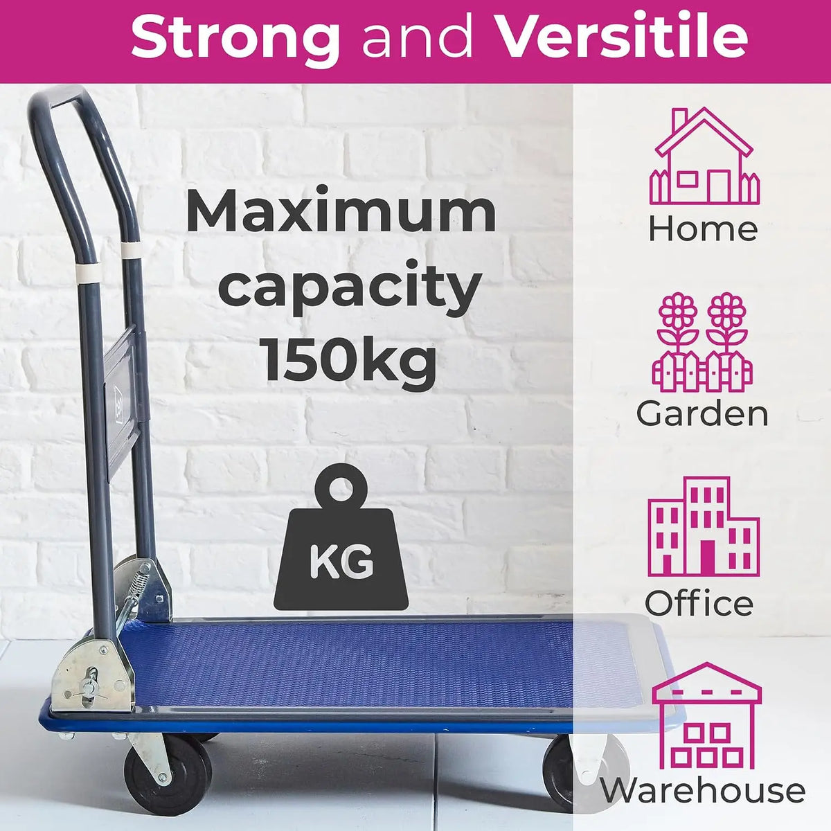 Neo Heavy Duty Aluminium Folding Sack Trolley Hand Truck Barrow Transport Wheels Extendable Handle (150 kg) Jhears Aero