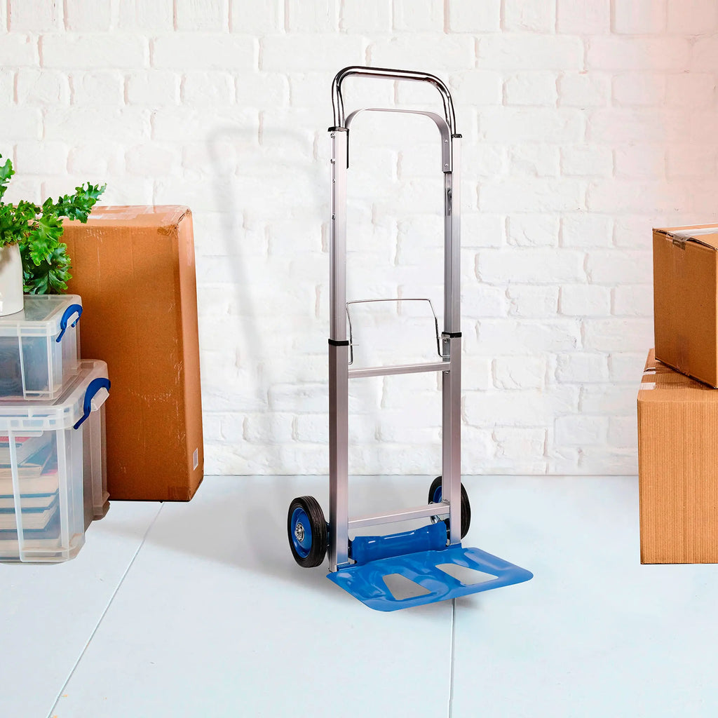 Neo Heavy Duty Aluminium Folding Sack Trolley Hand Truck Barrow Transport Wheels Extendable Handle (150 kg) Jhears Aero