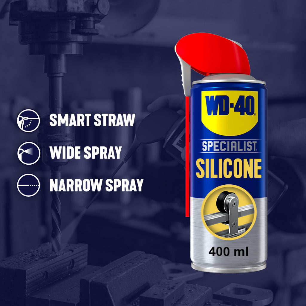 WD-40 Specialist Silicone Lubricant Spray, Smart Straw, 400ml - Twin Pack Jhears Aero