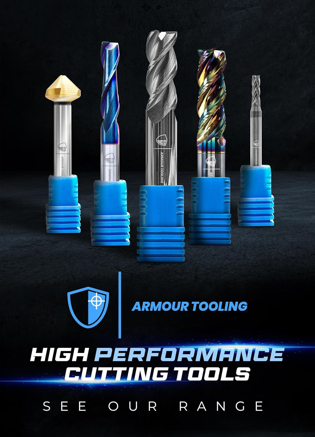 Carbide 3-Flute 90° V-Groove Chamfer End Mill, 6mm Shank