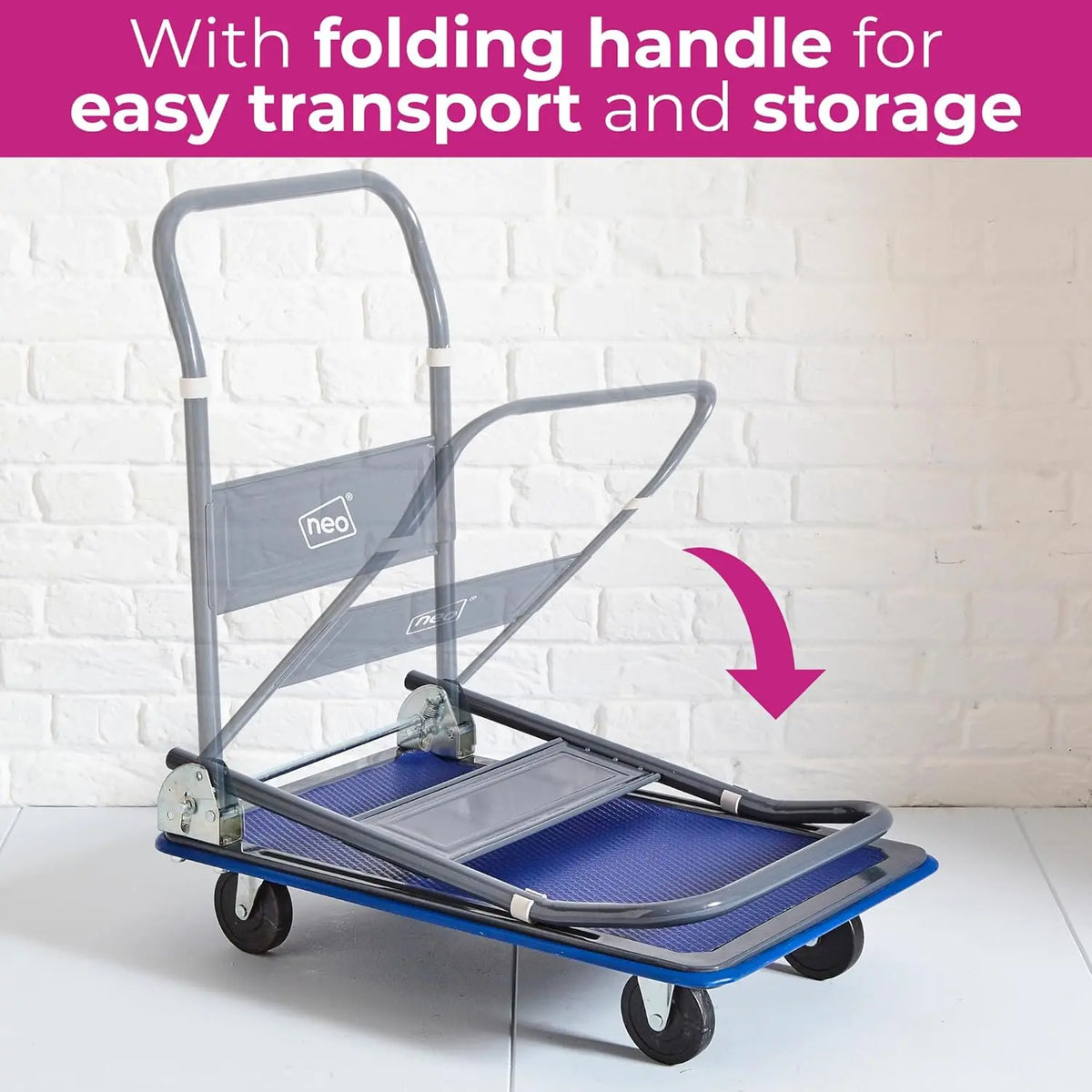 Neo Heavy Duty Aluminium Folding Sack Trolley Hand Truck Barrow Transport Wheels Extendable Handle (150 kg) Jhears Aero