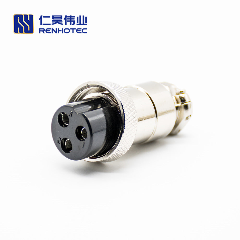 Aviation Plug Connector Screw Type 3 Pin Waterproof Metal