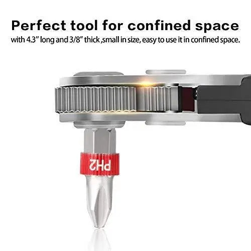 19PCS Mini Ratchet Wrench Screwdriver Bit Set S2 Steel 1/4 Drive 36 Teeth High Jhears Aero