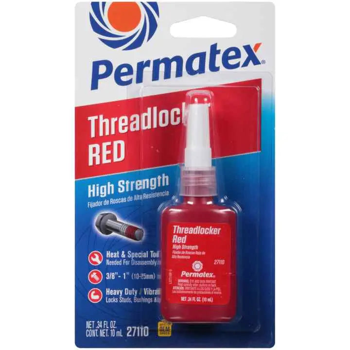 Threadlocker Blue and Red - Permatex High Strength Threadlocker Red