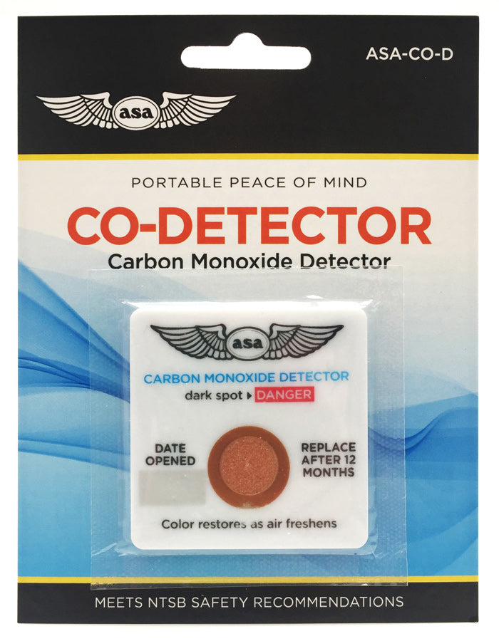 ASA carbon monoxide detector cockpit safety indicator