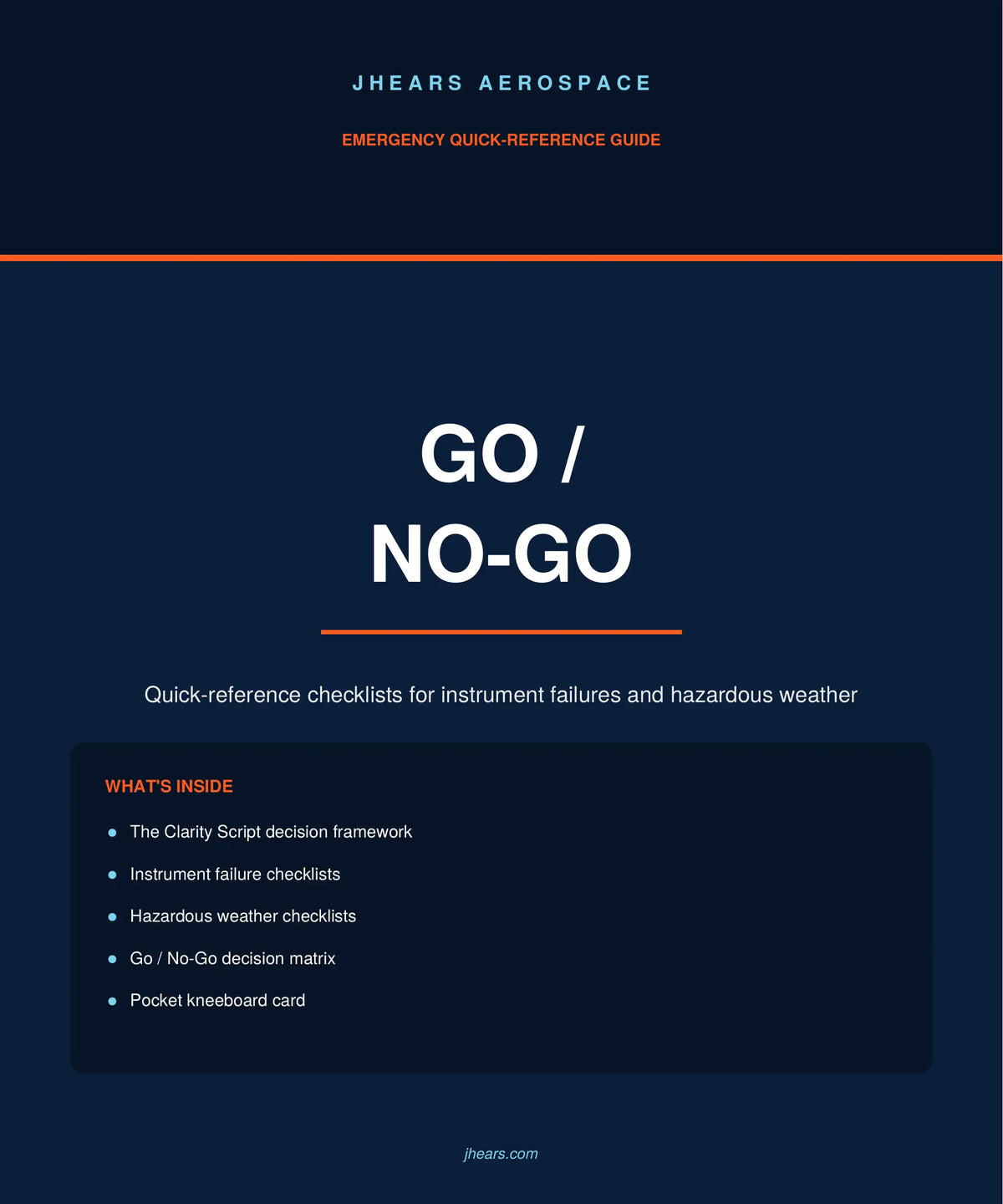 GO / NO-GO: Emergency Quick-Reference Guide (Digital Download) Jhears Aerospace