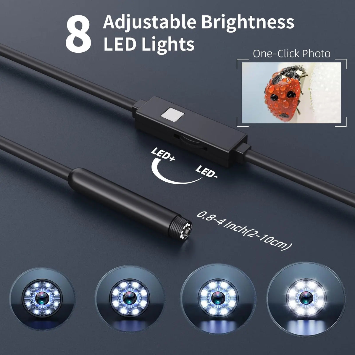 Endoscope Inspection Camera with Lights, 1920P HD Flexible Borescope 16.4 FT Jhears Aerospace
