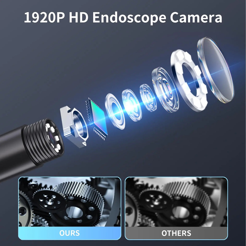Endoscope Inspection Camera with Lights, 1920P HD Flexible Borescope 16.4 FT Jhears Aerospace