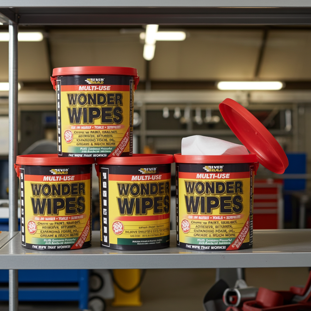 5 X Everbuild Giant Wonder Wipes Multi Purpose Hand - 300 Tub