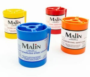 Malin colour-coded aerospace safety wire canisters