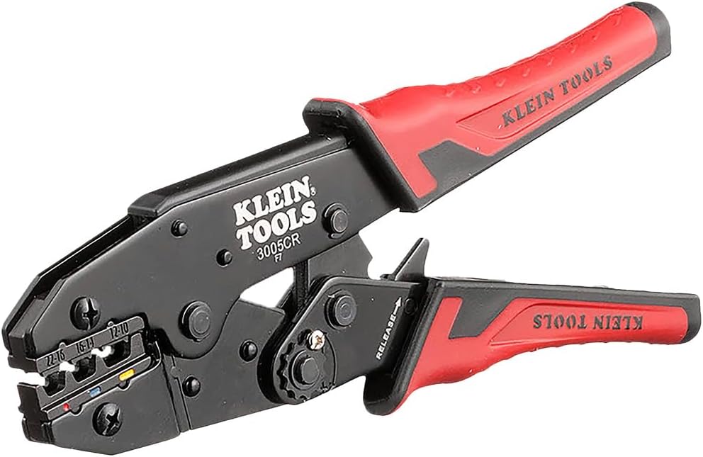 Klein Tools 3005CR Ratcheting Crimper for 10–22 AWG Wire & Insulated Terminal