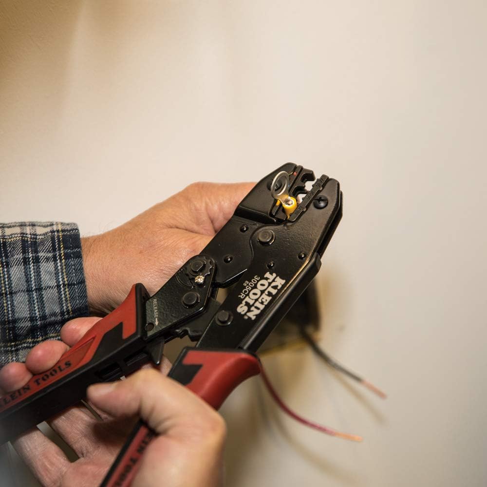 Klein Tools 3005CR Ratcheting Crimper for 10–22 AWG Wire & Insulated Terminal