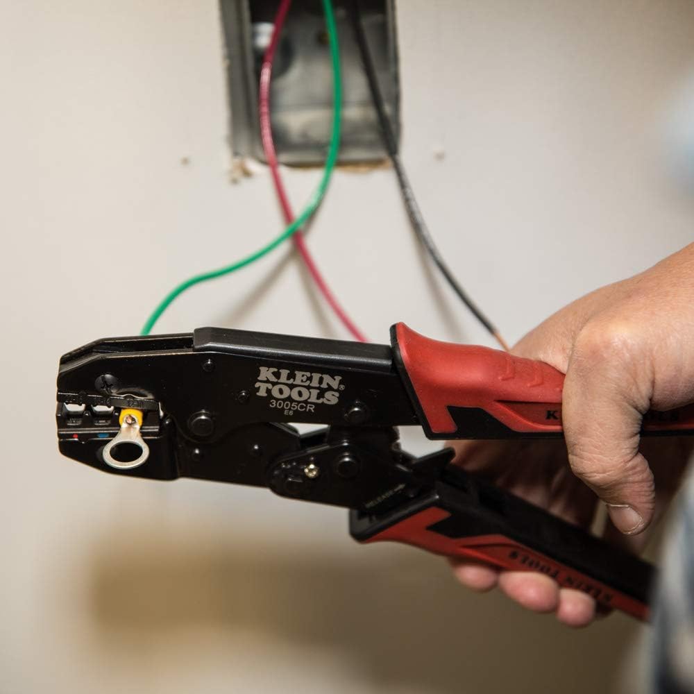Klein Tools 3005CR Ratcheting Crimper for 10–22 AWG Wire & Insulated Terminal
