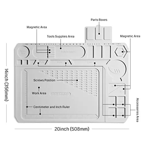 Anti-Static Soldering Mat, Extra Large 23.6'' x 13.8'' Large, Grey Jhears Aerospace
